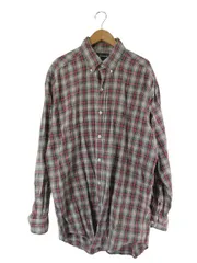 ラルフローレン RALPH LAUREN シャツ 前開き チェック 長袖 サイズM レッド カーキ 国内正規 QQQ