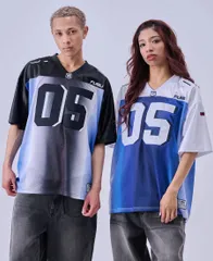 FUBU OG GRADATION GAME SHIRTS【WHITE】 (M・L・XL・2XL)(フブ 通販 メンズ 大きいサイズ ゲームシャツ フットボールシャツ ジャージ 半袖 ショートスリーブ ビックシルエット オーバーサイズ B系)のサムネイル