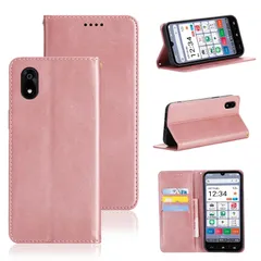 ケース ケース マグネット 耐衝撃 財布型 スタンド機能付き カード収納 PUレザー 5色(適用 手帳型 手帳型 かんたんスマホ4 かんたんスマホ4 カバー a402ZT スマホケース 手帳型ケース ケース手帳型) A402ZT A402ZT (ライトローズゴ