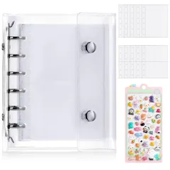 シール帳 シール帳 可愛い リフィル20枚付き バインダー クリアバインダー A7 女の子 手帳 透明 推し活