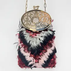 VALENTINO GARAVANI（ヴァレンティノ ガラヴァーニ）The Feather Peak V チェーンショルダーバッグ フェザー装飾 マルチカラー ゴールド金具 レディース 【中古】