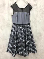 展示品■Supreme La La シュープリームララ シアードット ノースリーブ フラワー柄 刺繍 ワンピース sizeM/黒系 ■◆◎レディース