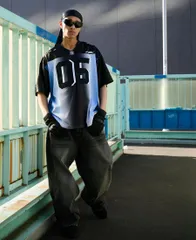 FUBU OG GRADATION GAME SHIRTS【BLACK】 (M・L・XL・2XL)(フブ 通販 メンズ 大きいサイズ ゲームシャツ フットボールシャツ ジャージ 半袖 ショートスリーブ ビックシルエット オーバーサイズ B系)のサムネイル