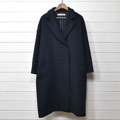 美品✨Seya ヤク100% ダブルフェイス ストールコート ネイビー S
