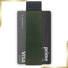 【新品】 モダンキャリー クイックドロー ミニマリスト財布 男女兼用 ゴムバンドミニマルクレジットカードホルダー レザータブ付き ロングネイル用カードグラバー マネークリップの代替品 (ブラック), オリーブグリーン, One Size, クレジットカード 1