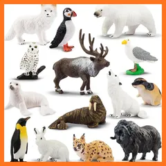 【新品】 TOYMANY 14PCSミニ動物フィギュア 北極動物フィギュアセット 北極圏 リアルな動物模型 ミニモデル 人気動物 おもちゃ 玩具 誕生日プレゼント 飾り物 クリスマス 新年 コレクション ６歳以上 1のサムネイル