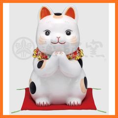 100 年程前 ふっくらとしたお顔で存在感抜群の幸運を招く特大招き猫高 