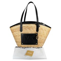 マイケルコース かごバッグ ストロー 大容量 ピクニックバッグ ほぼ新品 マイケルコース かごバッグ ストロー 大容量 ピクニックバッグ ほぼ