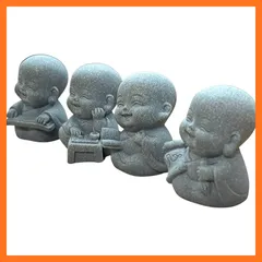 【新品】 tonra 赤ちゃん和尚 4体 笑顔 癒し インテリア 小物 和 雑貨 仏教 お守り 玄関 苔 石 アクアリウム テラリウム ミニ 水槽 置物 琴棋書画 0のサムネイル