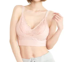 [スマイル ララ] ピンク L レディース ブラジャー ナイトブラ 綿 コットン 夜用 美乳 育乳 ノンワイヤー 女性 下着 女性下着 オーガニックコットン 発送 ネット小 リフトケア ふんわり育乳 補正 24時間育乳 締め付けない ノンワ [ピンク] [L]