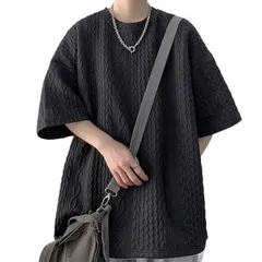 【数量限定】ラウンドカット ファッション 無地 ゆったり 大きいサイズ 重ね着風 半袖 速乾 夏服 柔らかい Tシャツ 軽量 メンズ