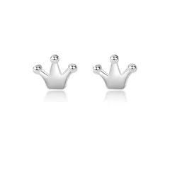 【新品】 Richight シンプル クラウン crown 小さな スタッドピアス Silver 925 シルバー レディース メンズ かわいい 王冠 ミニ ピアス 純銀 耳飾り 1