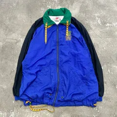 90s NIKE nylon jacket ナイキ 銀タグ ナイロンジャケット 古着 Lサイズ ブルー 青