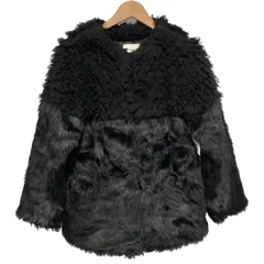【中古】　MURUA　ファージャケット　ノーカラー　フルホック　無地　フェイクファー　古着　/2412