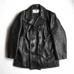 【美品/ビッグサイズ】SCHOTT【140/レザー ピーコート】42 ブラック レザー アメリカ製 ショット 26040210のサムネイル