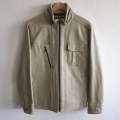美品 ジュン ハシモト シープレザー シングルライダース キャメル