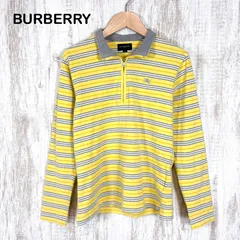 BURBERRY GOLF バーバリーゴルフ ホースロゴ刺繍 ボーダー 総柄 ハーフジップ ロングスリーブ カットソー イエロー レディース 長袖 トップスのサムネイル