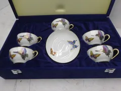 【レア　希少】オールドノリタケ 【蝶】　カップ＆ソーサ―　５客セット　2604