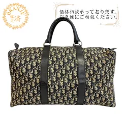 Dior ディオール 旅行鞄 ヴィンテージ ハンド トロッター キャンバス ボストンバッグ ネイビー ユニセックス