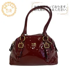 COACH コーチ ショルダー マディソン エナメル ハンドバッグ ボルドー レディース