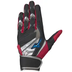 新品 野球 ミズノ バッティンググローブ バッティング 手袋 WILLDRIVE BLUE 両手 両手用 1EJEA245 MIZUNO (09)ブラック×レッド×シルバー 両手用M(24～25cm)