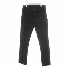 ブリリアント コーナーズ BRILLIANT CORNERS カーゴパンツ チェック柄 コットン 46 黒 ブラック /AN67 ■GY58