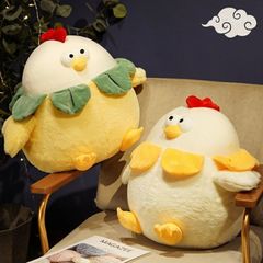 FSW 鶏ぬいぐるみ 背もたれクッション ニワトリ 置物 店飾り 背当て 昼 