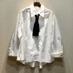 シャネル CHANEL VINTAGE ヴィンテージ ネクタイ カフス シャツ ブラウス 白 ホワイト 黒 ブラック レディース D319