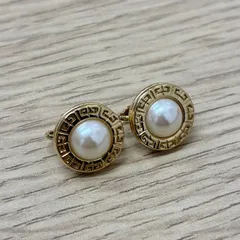 [Y0416]GIVENCHY 　ジバンシー　ラウンドパール　イヤリング　フェイクパール　Gロゴ　ヴィンテージ