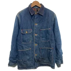 【中古】　TORY　カバーオール　60s vintage　60年代　OLD　デニムジャケット　襟コーデュロイ　裏地ブランケット　フロントポケット　古着　/1592