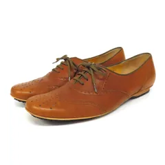 HR0550 極美品 UNBILICAL アンビリカル ウイングチップ レースアップ レザー シューズ 革靴 24.5 茶 ブラウン レディースのサムネイル