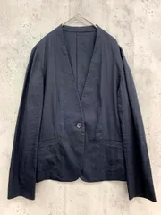 green label relaxing グリーンレーベルリラクシング ユナイテッドアローズ リネン混 ノーラペル ジャケット size40/黒 ■◇ レディース