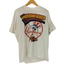 ユーズドフルギ USED古着 90sUSA製 FRUIT OF THE LOOM ボディ MLB 1996 AMERICAN LEAGUE CHAMPIONS Tシャツ 袖＆裾 シングルステッチ メンズ import：XL 