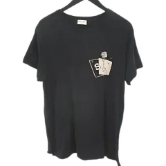 SAINT LAURENT PARIS サンローランパリ 半袖Tシャツ リバースロゴ サンローラン 半袖 クルーネック リバース ロゴ Tシャツ 663278 (Saint