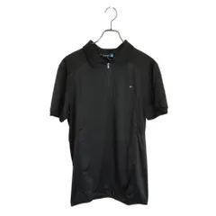 J. LINDEBERG ジェイリンドバーグ ゴルフ ハーフジップ 半袖 ポロシャツ 071-25947 M ブラック/シルバー メンズ