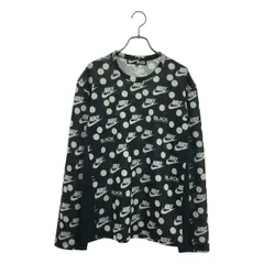 BLACK COMME des GARCONS / ブラックコムデギャルソン | 2019AW | ×NIKE / 総柄 ロゴ Tシャツ カットソー | L | ブラック | メンズ