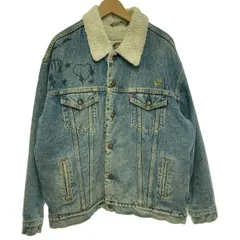 【中古】　Levi's　デニムジャケット　90s vintage　90年代　OLD　ボアジャケット　プリント　オーバーサイズ　アメカジ　古着　/4296