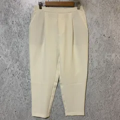 美脚 シルエット タック テーパード パンツ ホワイト Mサイズ 〇□