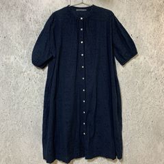 美品✨リーノエリーナ リネンスキッパーワンピース M~L ネイビー 美品✨リーノエリーナ リネンスキッパーワンピース M~L ネイビー