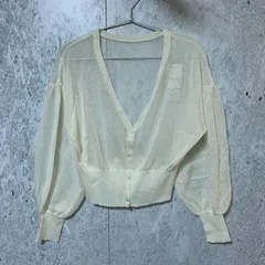 【 新品 タグ付き 】 clear クリア Vネック レース カーディガン OWH オフホワイト Fサイズ 〇□のサムネイル