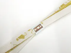 【一輝堂】和装小物 帯締め 礼装用 平組 高麗組 金糸 美品 帯締 26w04-4133