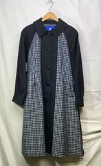 BLUE LABEL CRESTBRIDGE ブルーレーベル クレストブリッジ チェック柄切替トレンチコート サイズ：38 カラー：ネイビー レディースのサムネイル