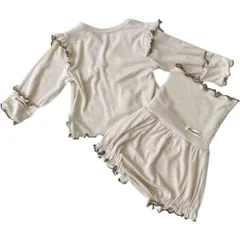 ☆ ベージュ ☆ 90cm ☆ セレモニードレス ベビー 2点セット ベビー服 長袖 2点セット トップス ズボン ボトムス 子供服 子ども服 セットアップ 上下セット 上下 セット 秋冬 シンプル 無地 着せやすい 赤ちゃん 出産祝い ナチュラル かわいい