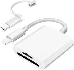 【全スマホ対応！2026新登場】 SUNTRSI i-phone sdカードリーダー ライトニングー/Type-cポート対応 2-in-1 SD/TFカードカメラリーダー i-phone17 最大1TB容量対応 高速 双方向転送 OTG機能 アプリ不要