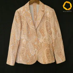 #s レリアン Leilian ジャケット 9 オレンジ マルチ ペイズリー柄 テーラード 綿 コットン レディース [1000402] k01