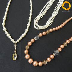 公*o様 カネコイサオ パール、ラインストーン ネックレス チェーン