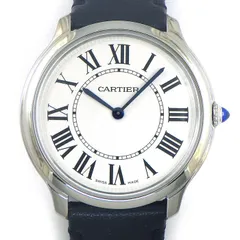 カルティエ Cartier 腕時計 ロンドマスト WSRN0031 ホワイト文字盤 ローマンインデックス ブラック レザーベルト SS クオーツアナログ 【中古】のサムネイル