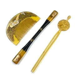 簪　かんざしセット　櫛　笄　簪　鼈甲べっこう　工芸品　3点セット
