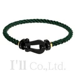 FRED　フレッド　フォース10　ブレスレット　大型モデル　750YG　ブラックチタン　14Pブラックダイヤモンド0.32ct　＃18　ブランドジュエリー　アクセサリー　Au750　K18PG　ピンクゴールド　18金　コード　ケーブル【中古】【84683】のサムネイル