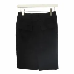 ロートレアモン LAUTREAMONT スカート 1 黒 ブラック フラップポケット 膝丈 スリット /NP ■ECC002